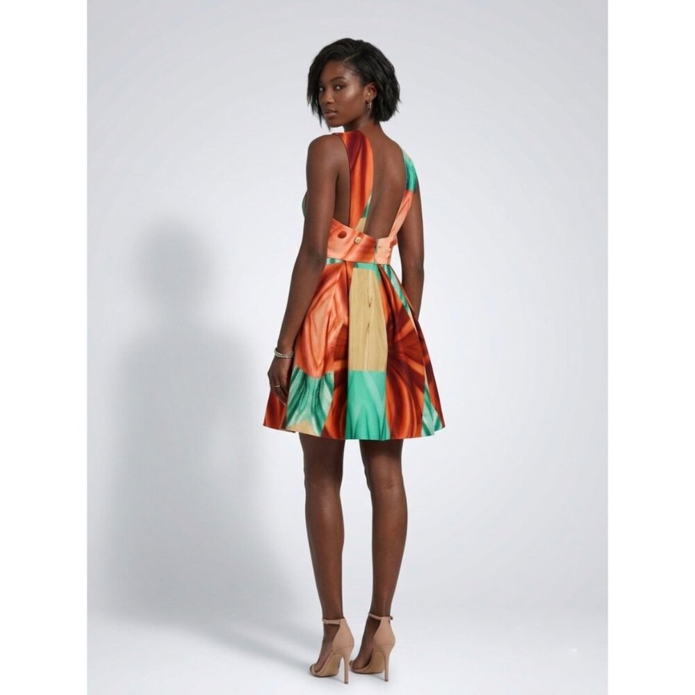 NWT AQ/AQ Multicolored Crisscross Strap Fit & Flare Mini Dress 4 | Avant-Garde - Picture 6 of 16